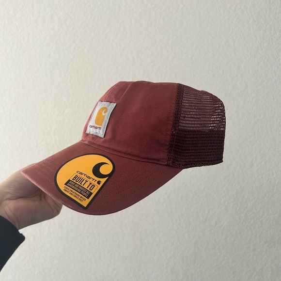 Carhartt Canvas Mesh-Back Cap,  Brick Red, Unisex,  One Size- NWT - Picture 1 of 8